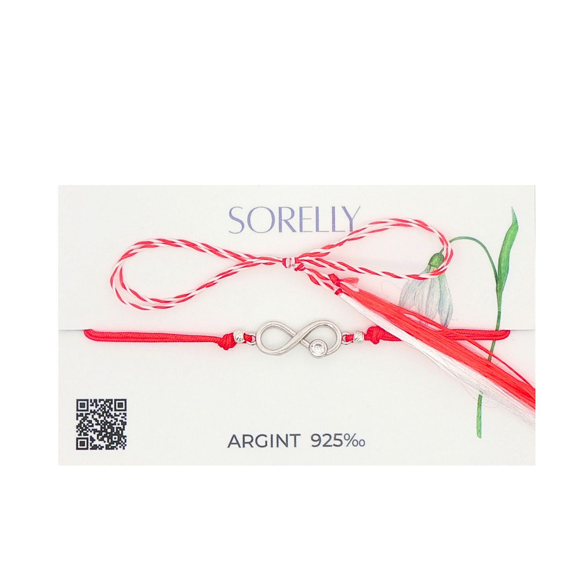 Martisor Bratara Argint Snur Infinit cu Piatra Zirconia