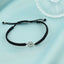 Bratara Argint Snur Negru si Floare - SORELLY