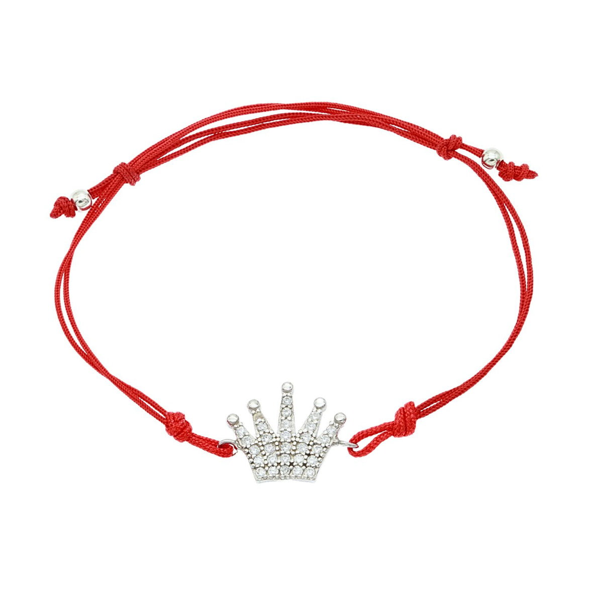 Bratara Argint Snur Rosu Crown