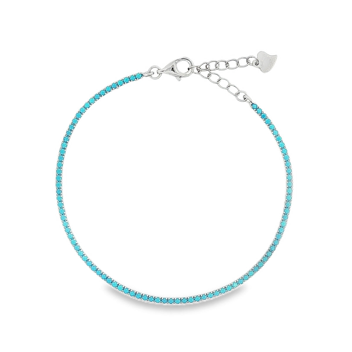 Bratara Argint Tennis 1.8 mm cu Pietre Turcoaz