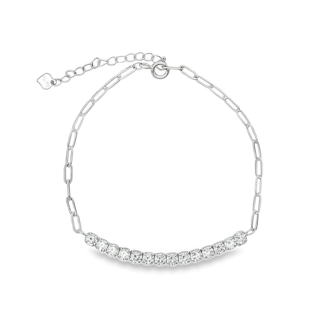 Bratara Argint Tennis Paperclip