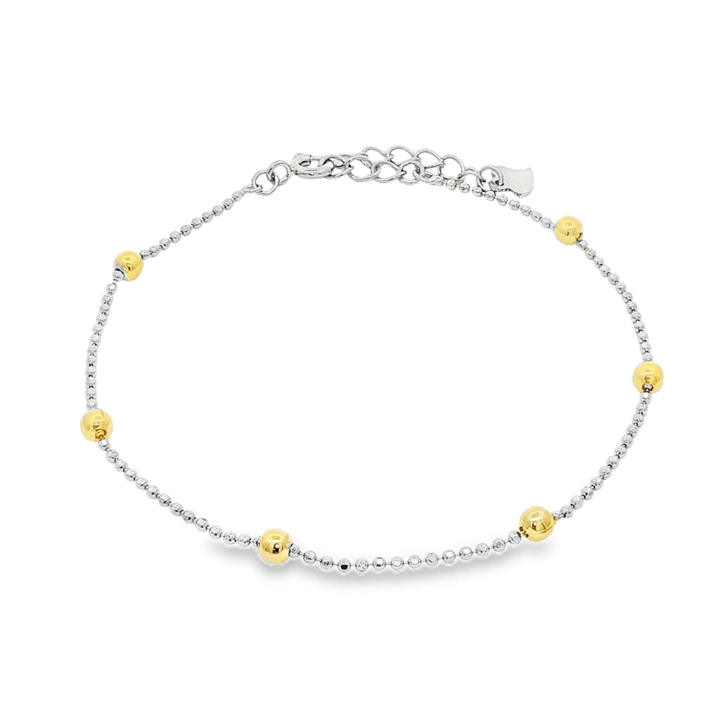 Bratara Argint cu Bile Placate cu Aur 14k