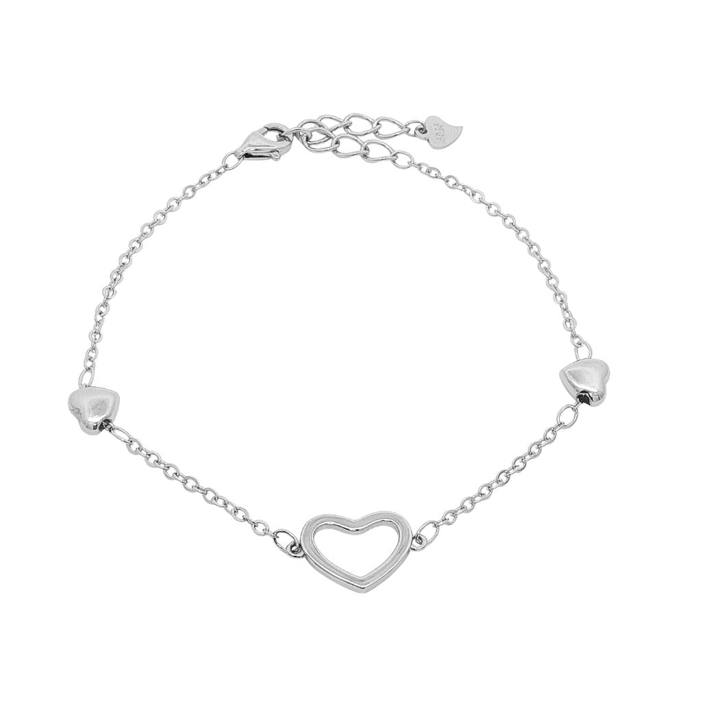 Bratara Argint cu Inimi Triple Heart
