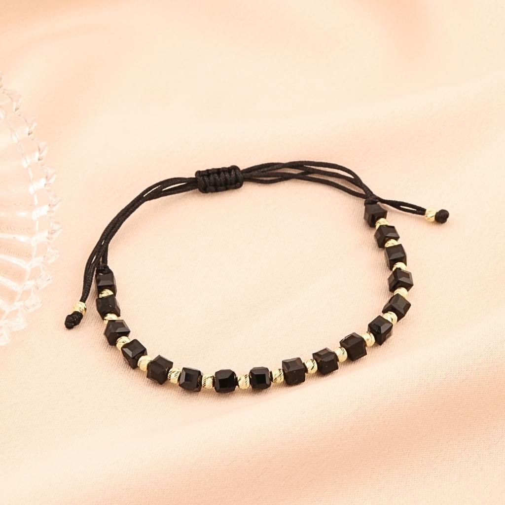 Bratara Aur 14k Snur Negru cu Onix