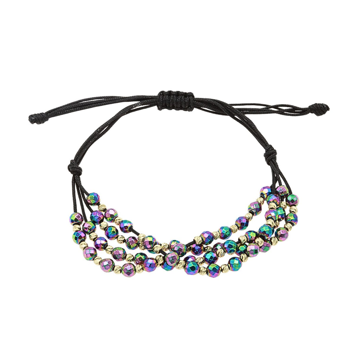 Bratara Aur 14k Snur Siraguri cu Hematit Multicolor