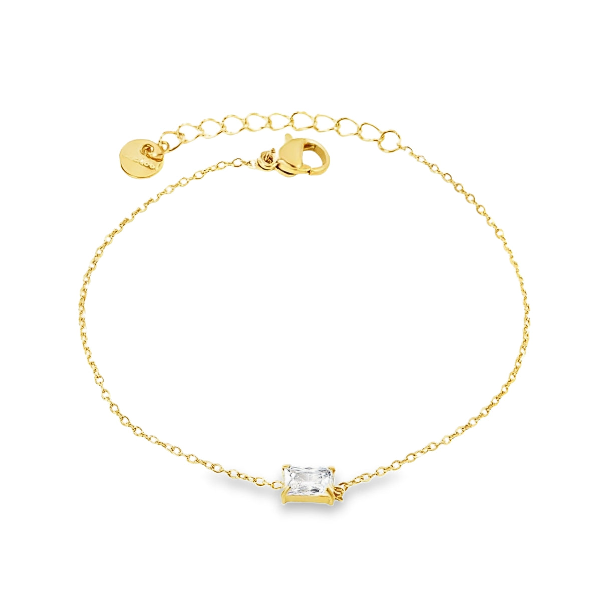 Bratara Placata cu Aur 14k Emerald Cut