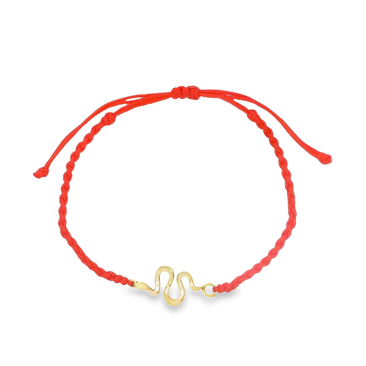 Bratara Placata cu Aur 14k Snur Rosu Sarpe