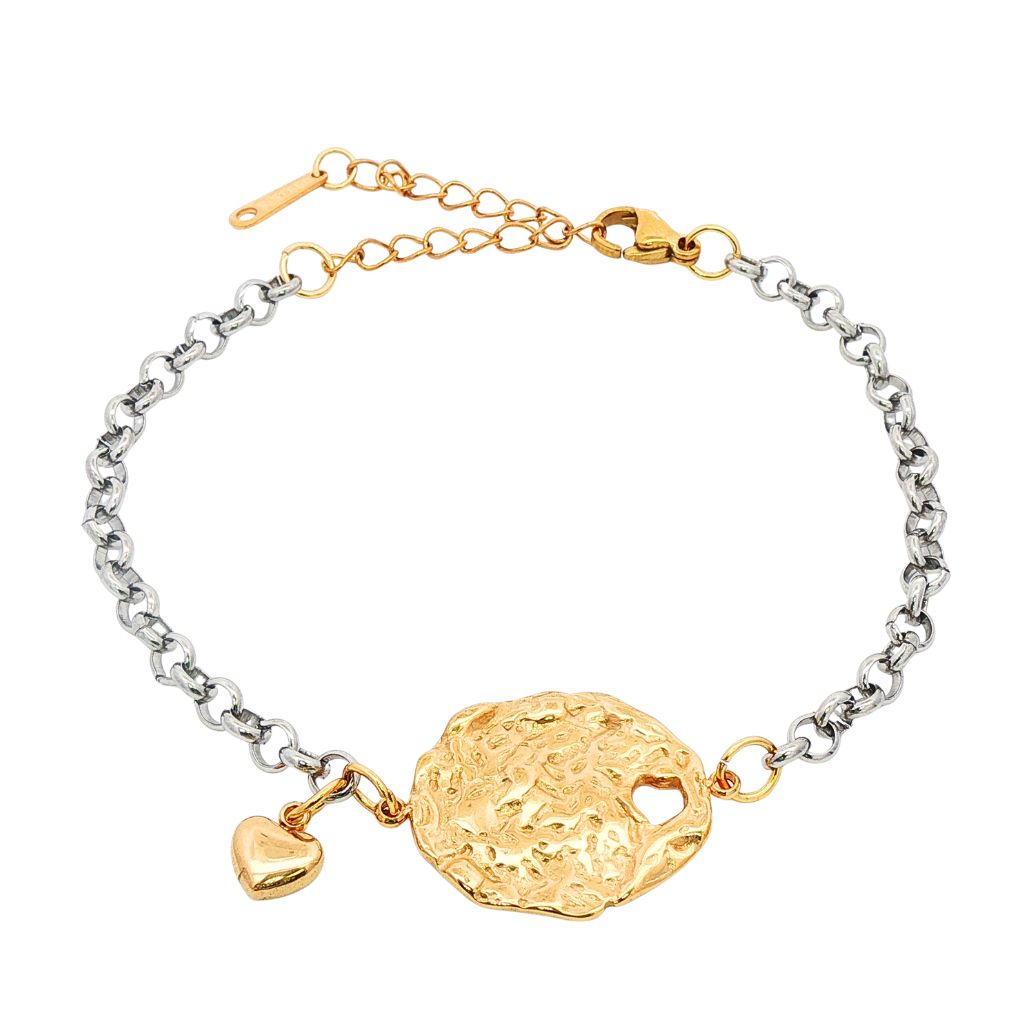 Bratara Placata cu Aur 14k Melted Heart