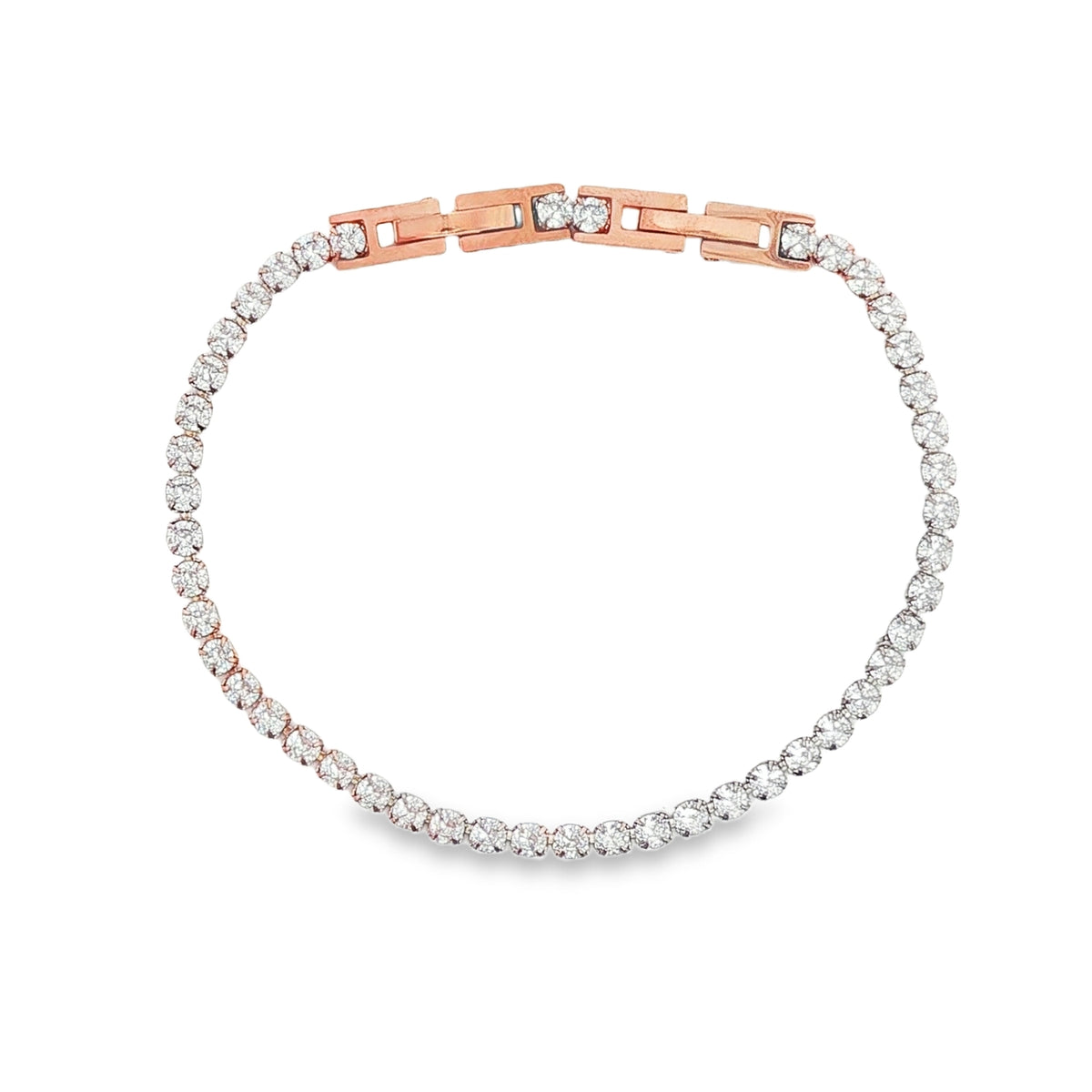 Bratara Placata cu Aur Roz 14k Tennis 3mm