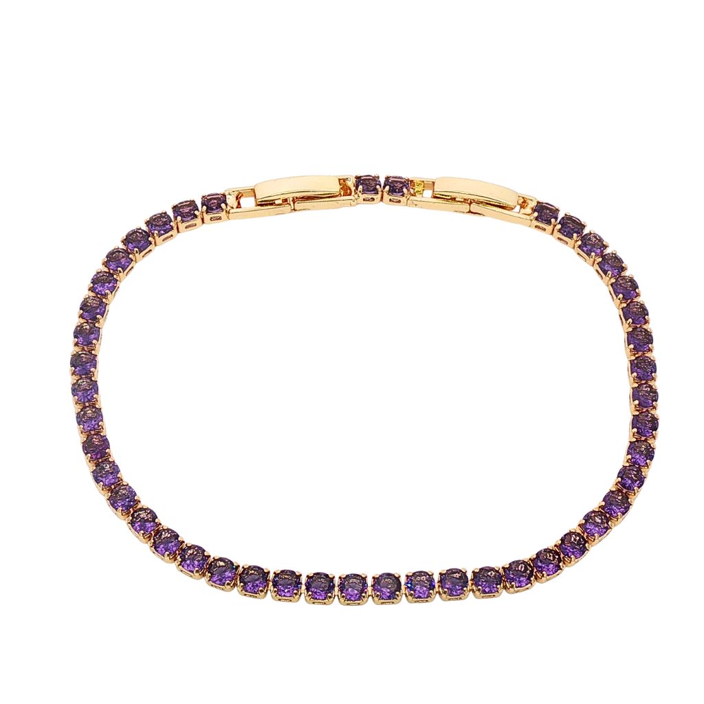 Bratara Tennis Placata cu Aur 14k 3mm Mov