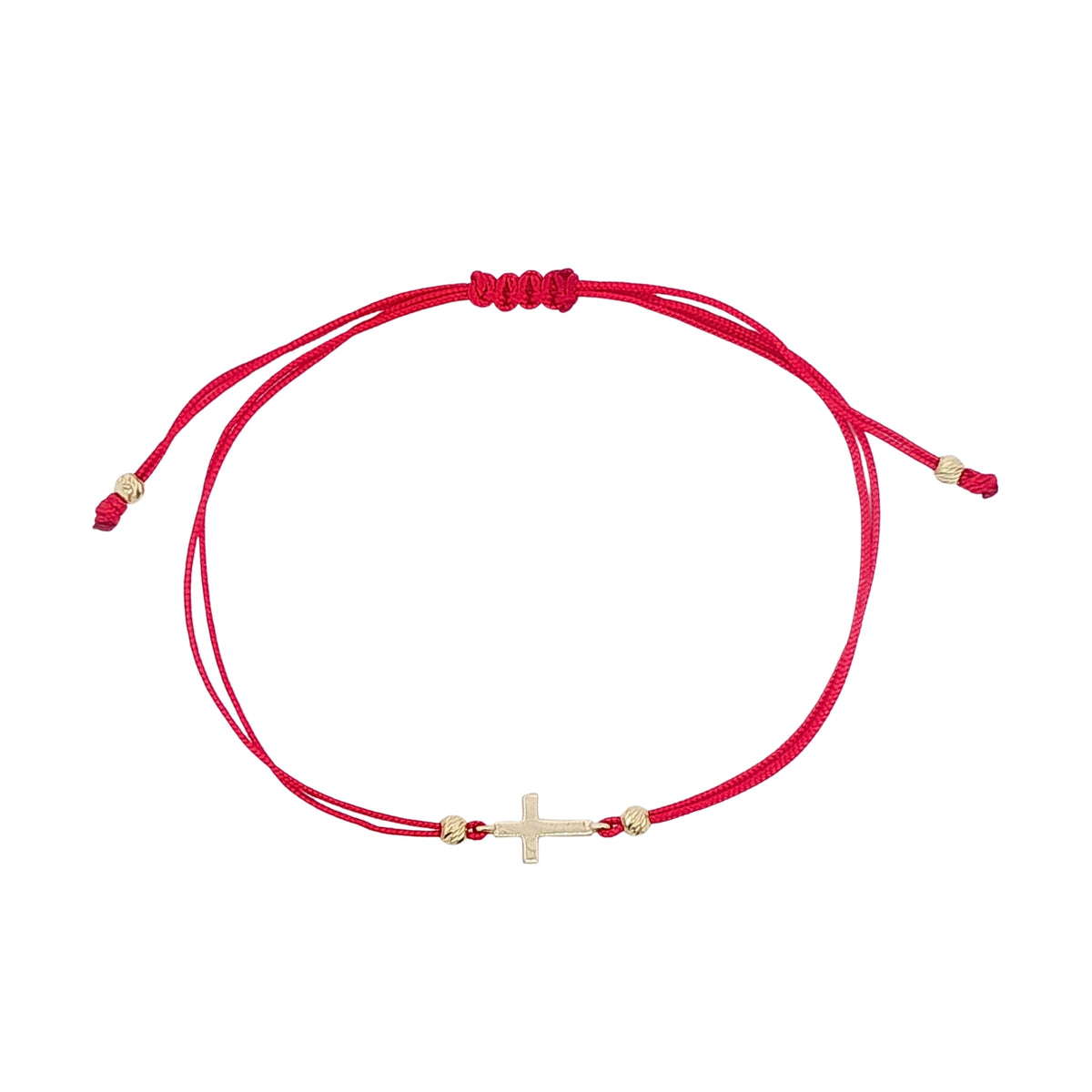 Bratara Snur Aur 14k Cruce Clasica si Bile