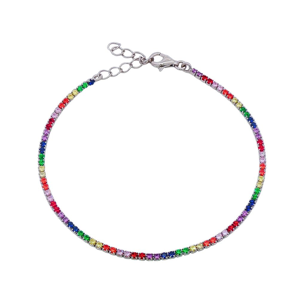 Bratara Tennis Argint cu Pietre Multicolore 2mm