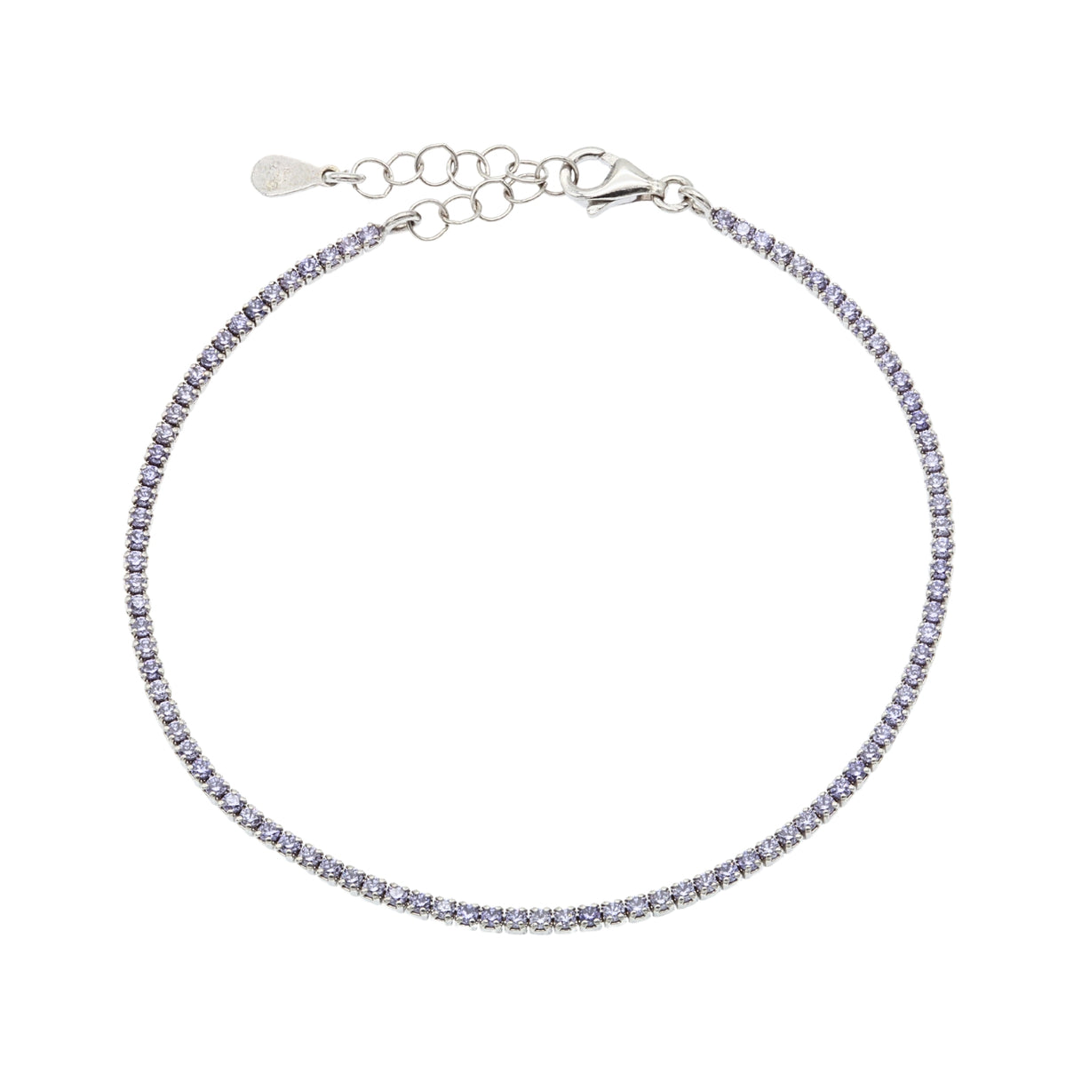 Bratara Tennis Argint cu Pietre Zirconia Mov 2mm