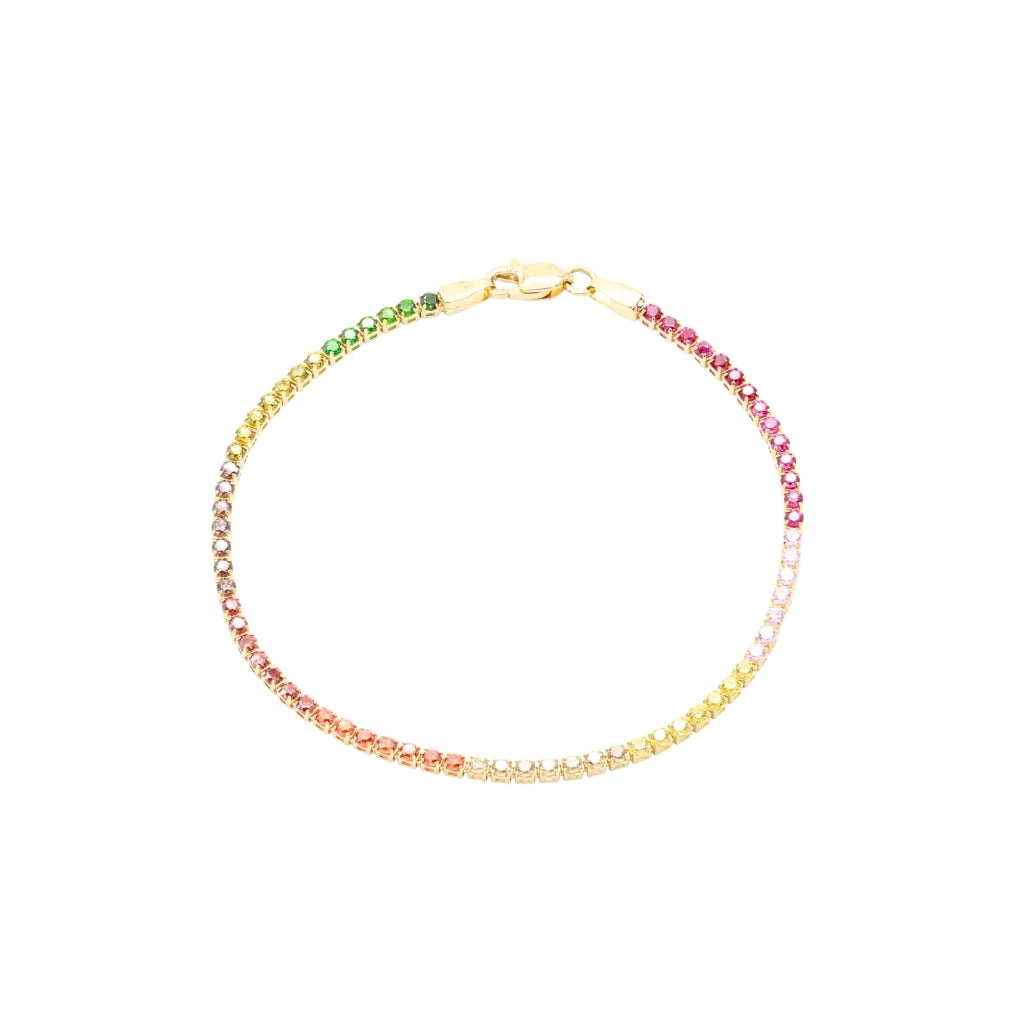 Bratara Tennis Aur 14k cu Pietre Multicolore