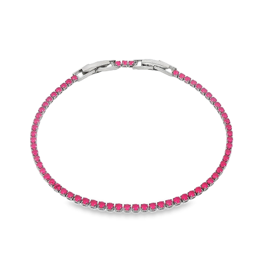 Bratara Tennis cu Pietre Roz 2 mm