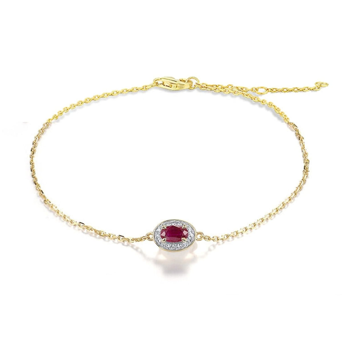 Bratara Aur 14k cu Diamante 0.05ct si Rubin 0.26ct