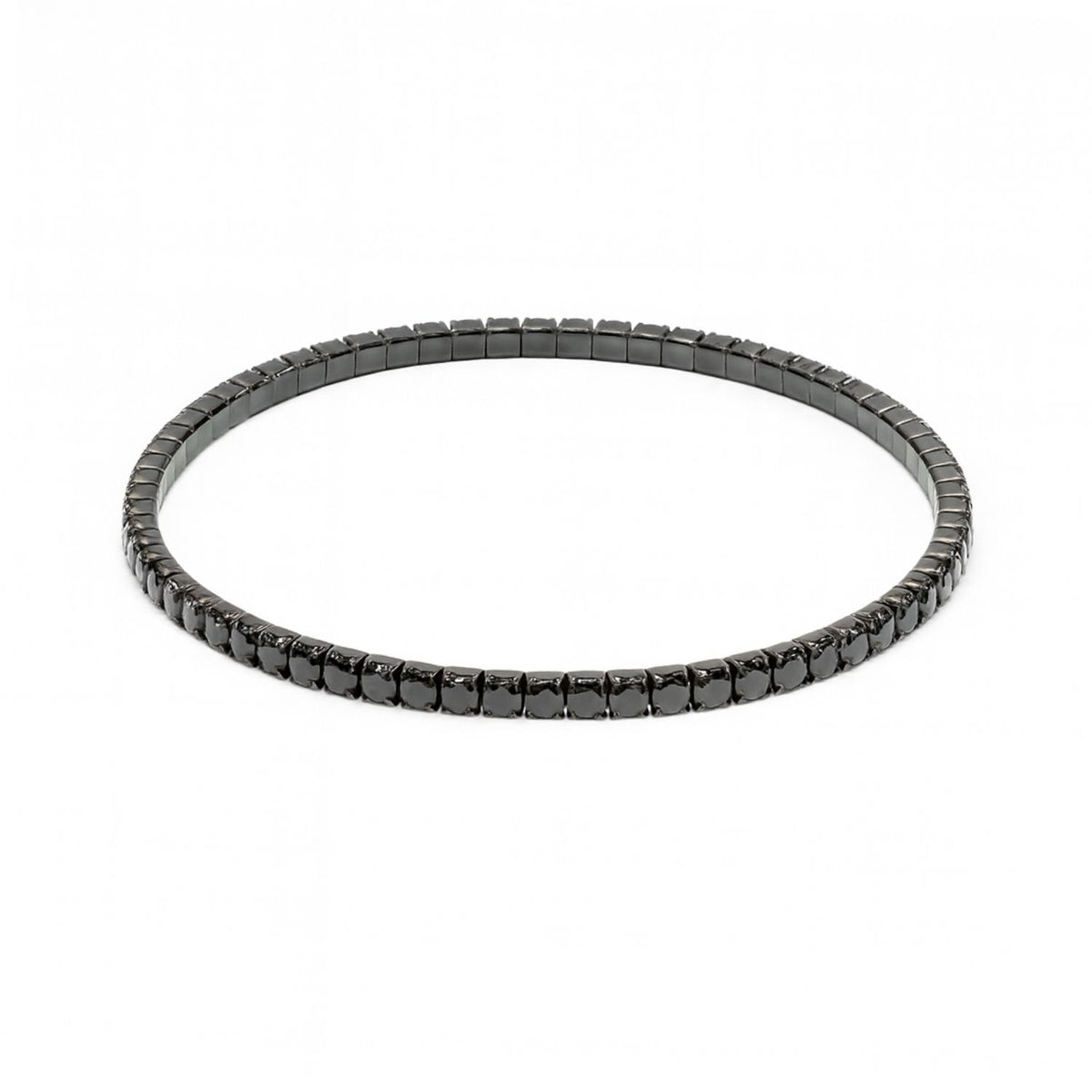 Bratara Argint Black Tennis 3 mm Elastica