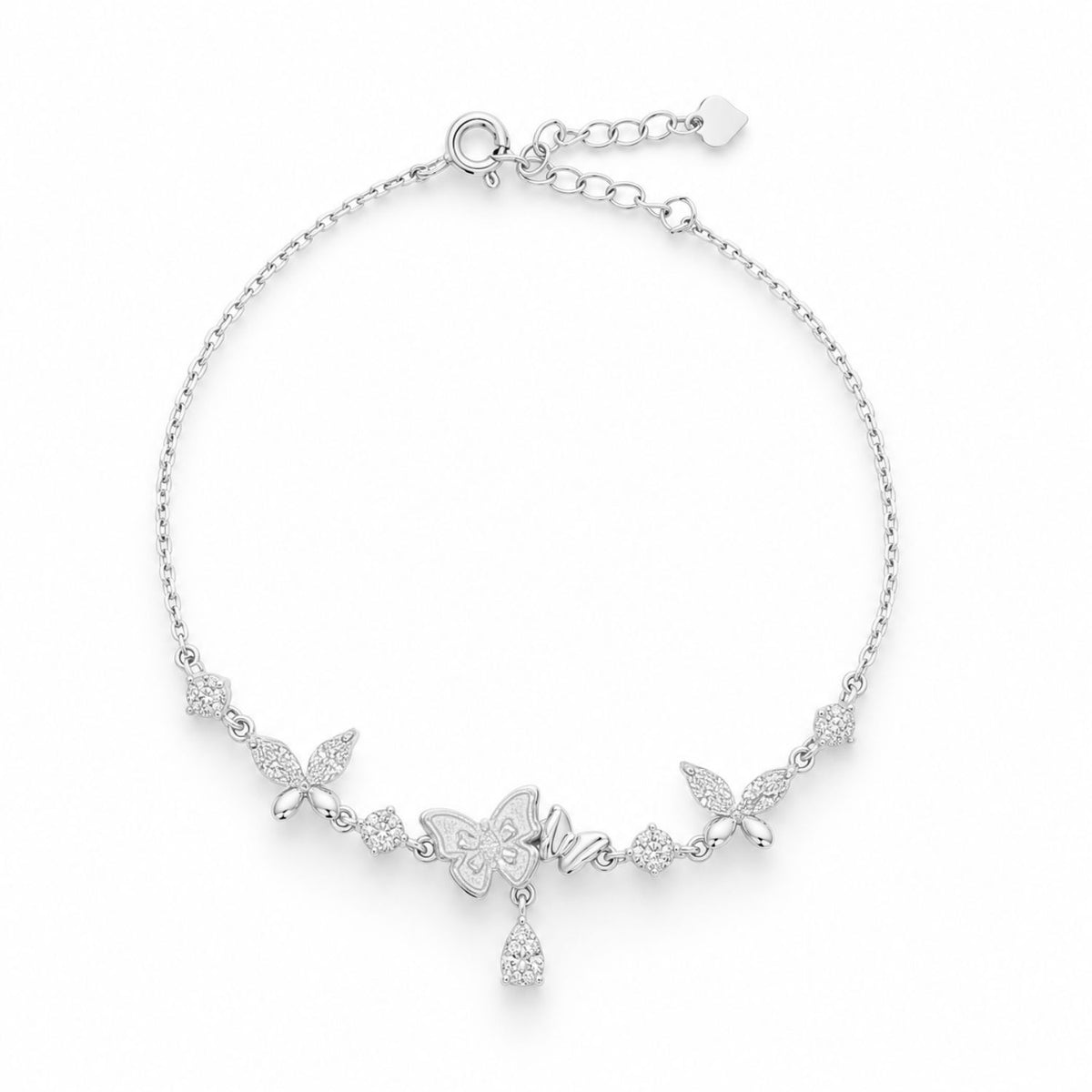 Bratara Argint Butterfly Drop