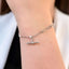 Bratara Argint Paperclip cu Perle