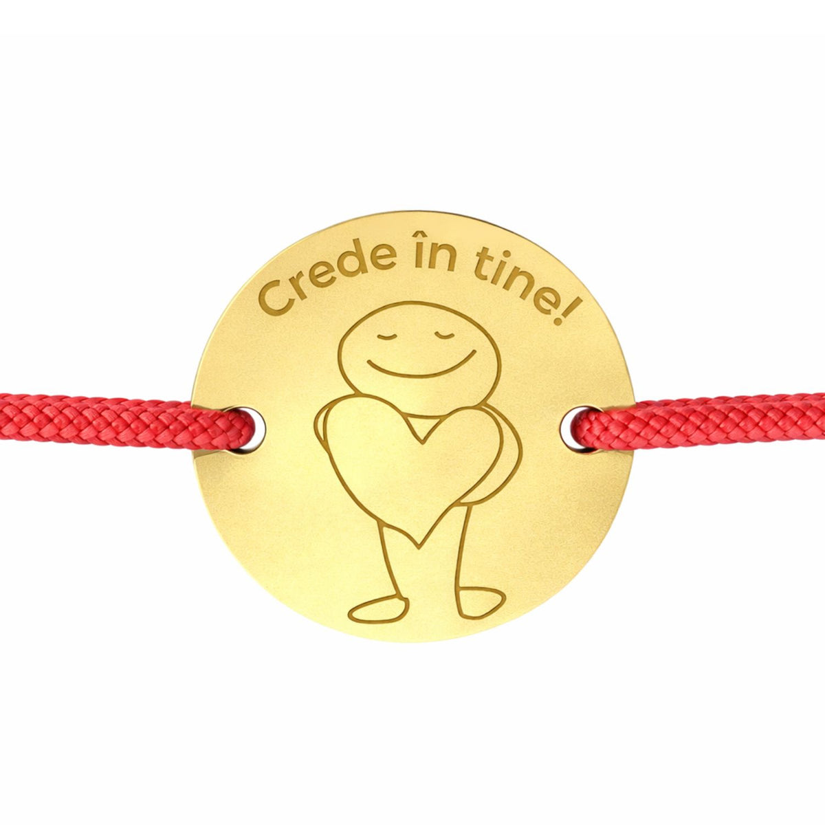 Bratara Argint Placata cu Aur 14k Snur Banut "Crede in Tine!"