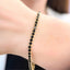 Bratara Argint Placat cu Aur 18k Tennis cu Pietre Negre