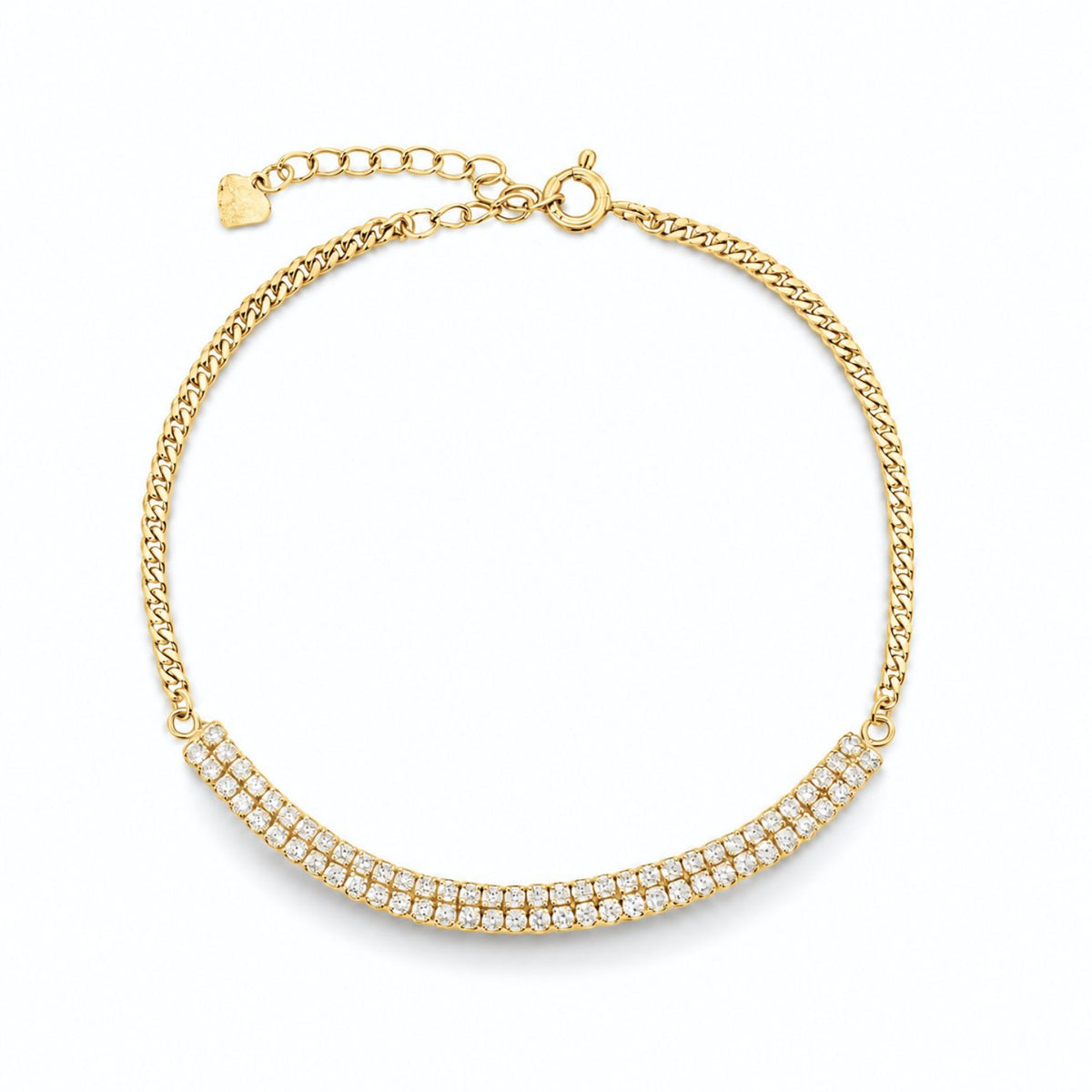 Bratara Argint Placata cu Aur 14k Asymmetric Tennis