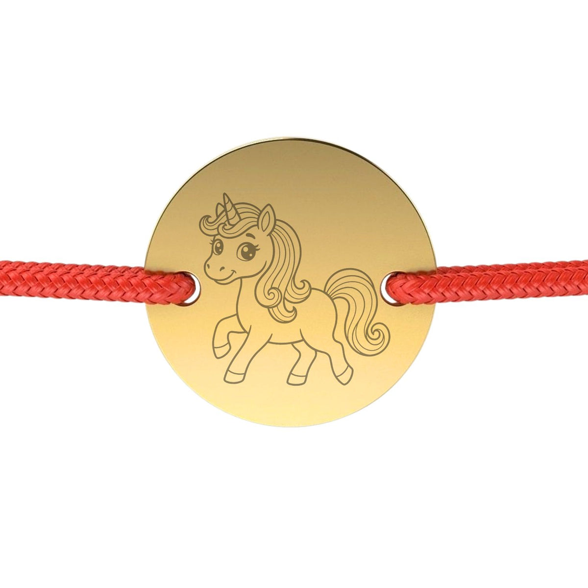 Bratara Argint Placata cu Aur 14k Snur Banut cu Unicorn