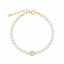 Bratara Argint Placata cu Aur 14k cu Perle si Piatra Bezel