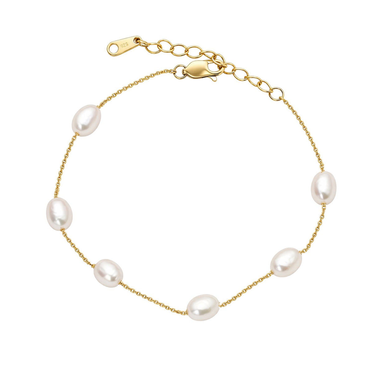 Bratara Argint Placata cu Aur 14k cu Perle