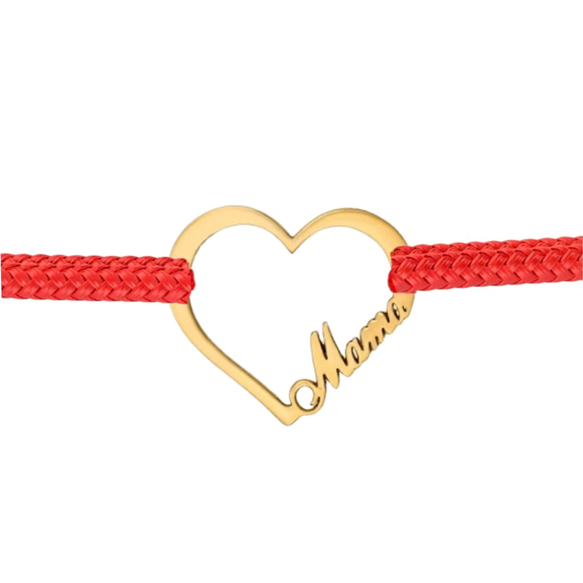 Bratara Argint Placata cu Aur 14k Snur Mama Inima