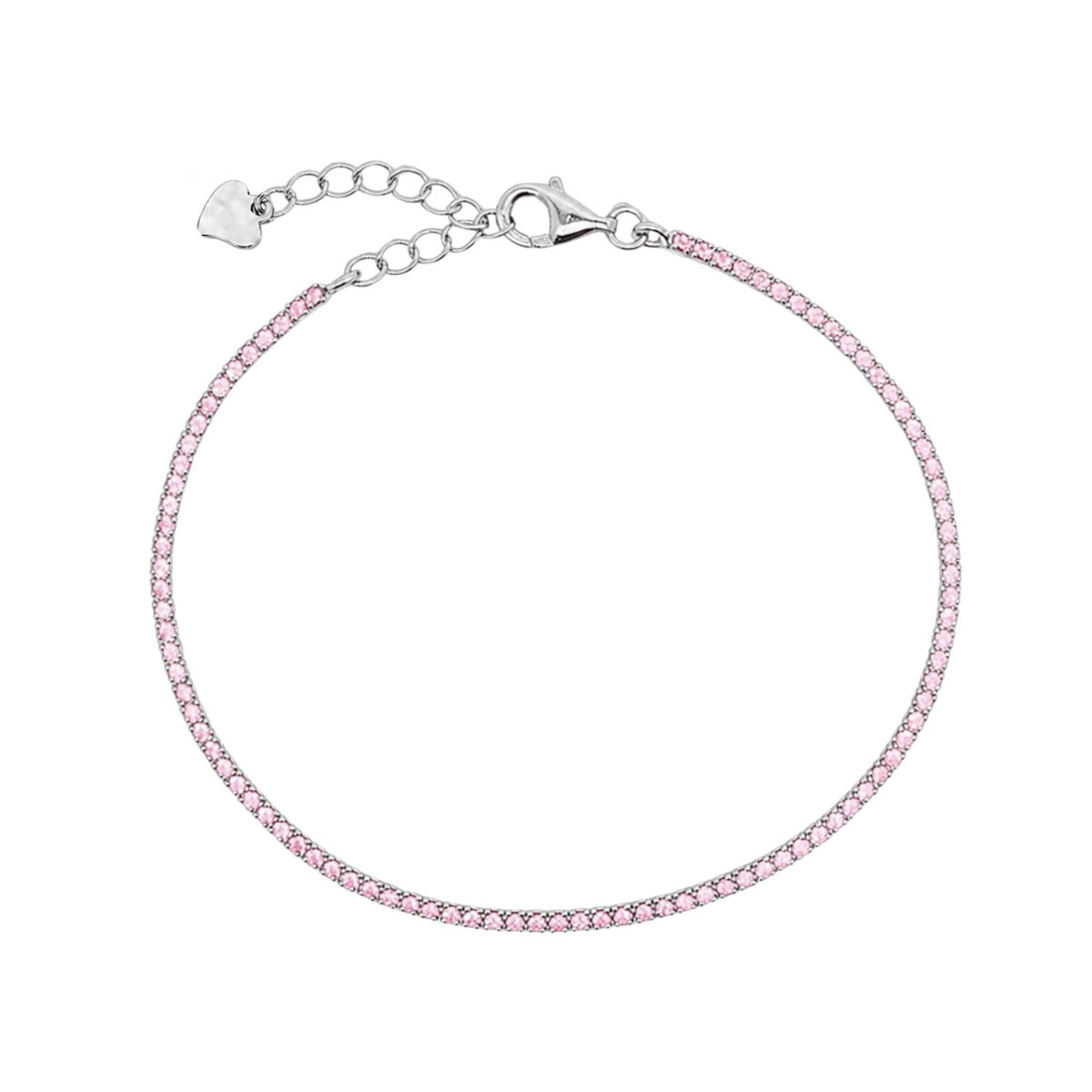 Bratara Argint Tennis Baby Pink
