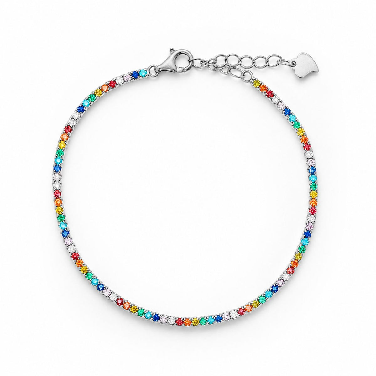 Bratara Argint Tennis cu Pietre Multicolore