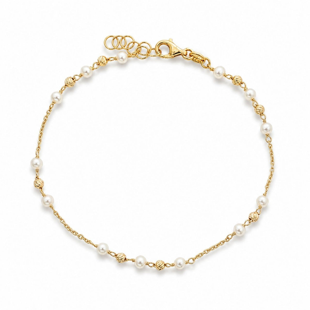 Bratara Aur 14k cu Bile si Perle Naturale