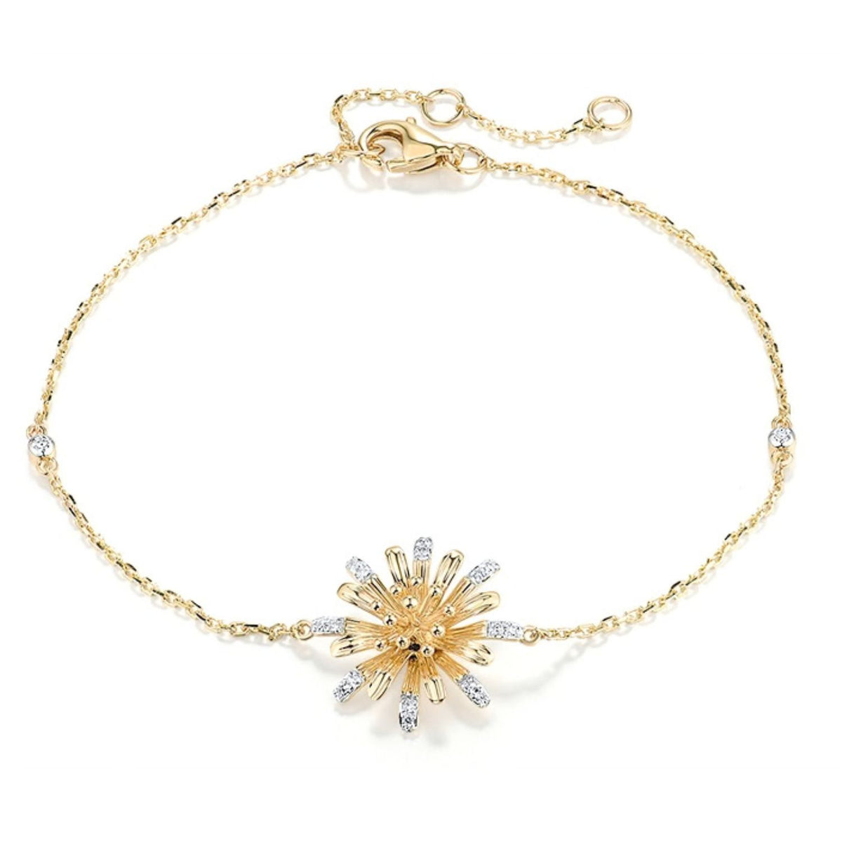Bratara Aur 14k Floare cu Diamante 0.05ct