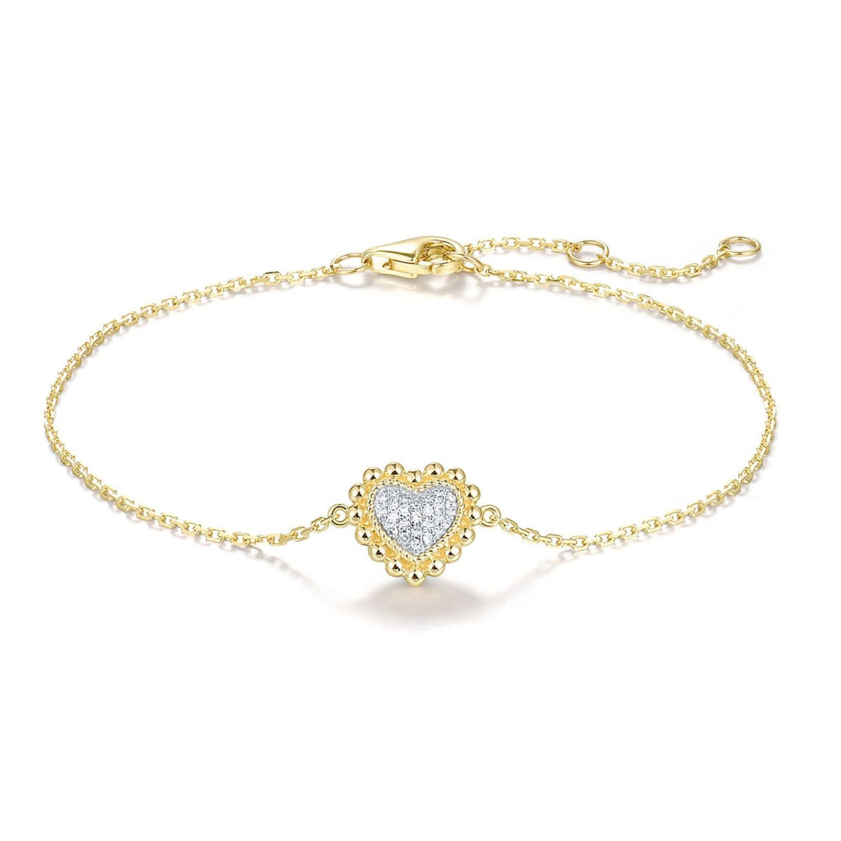 Bratara Aur 14k Inima cu Diamante 0.07ct