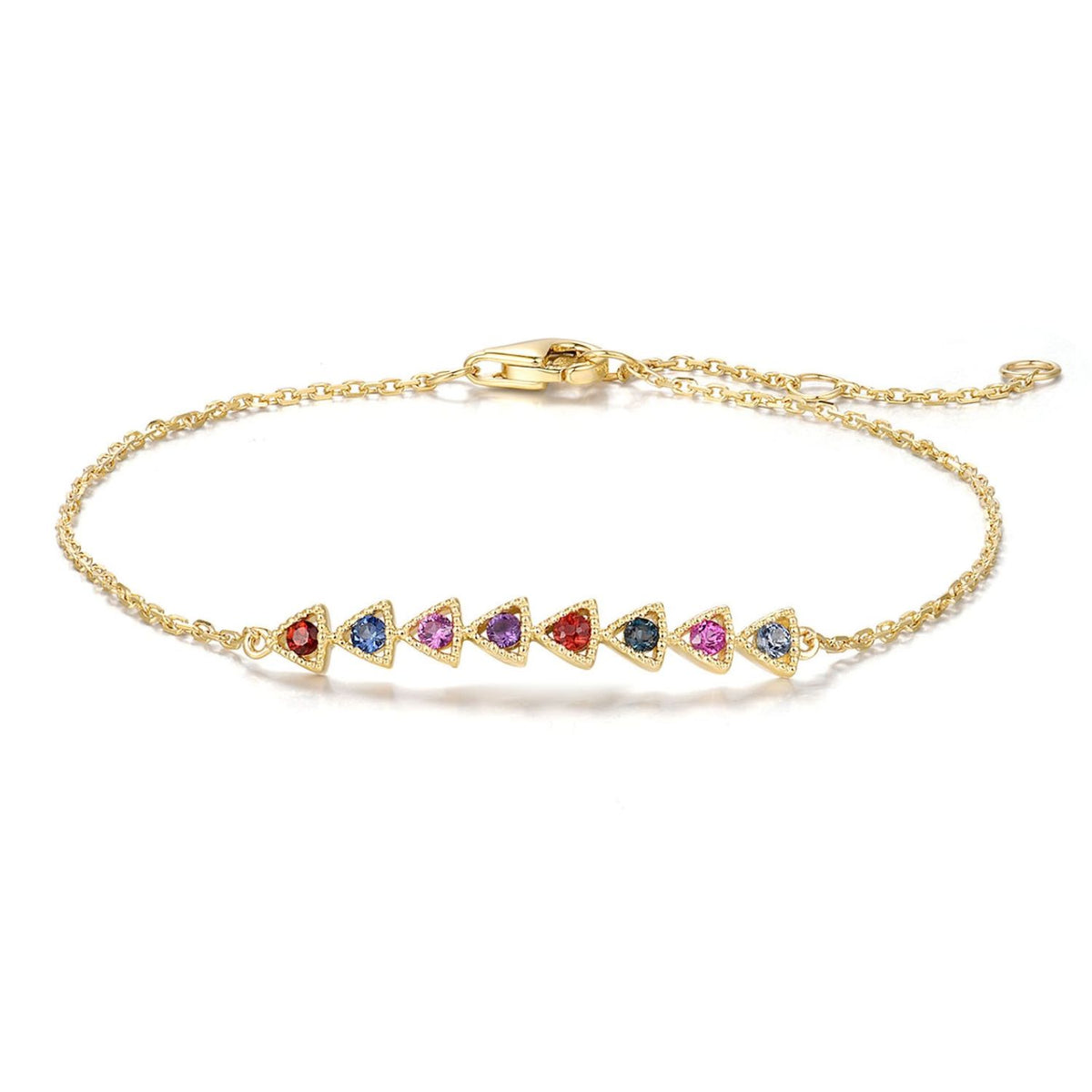 Bratara Aur 14k cu Ametist, Safir, Topaz si Rubin