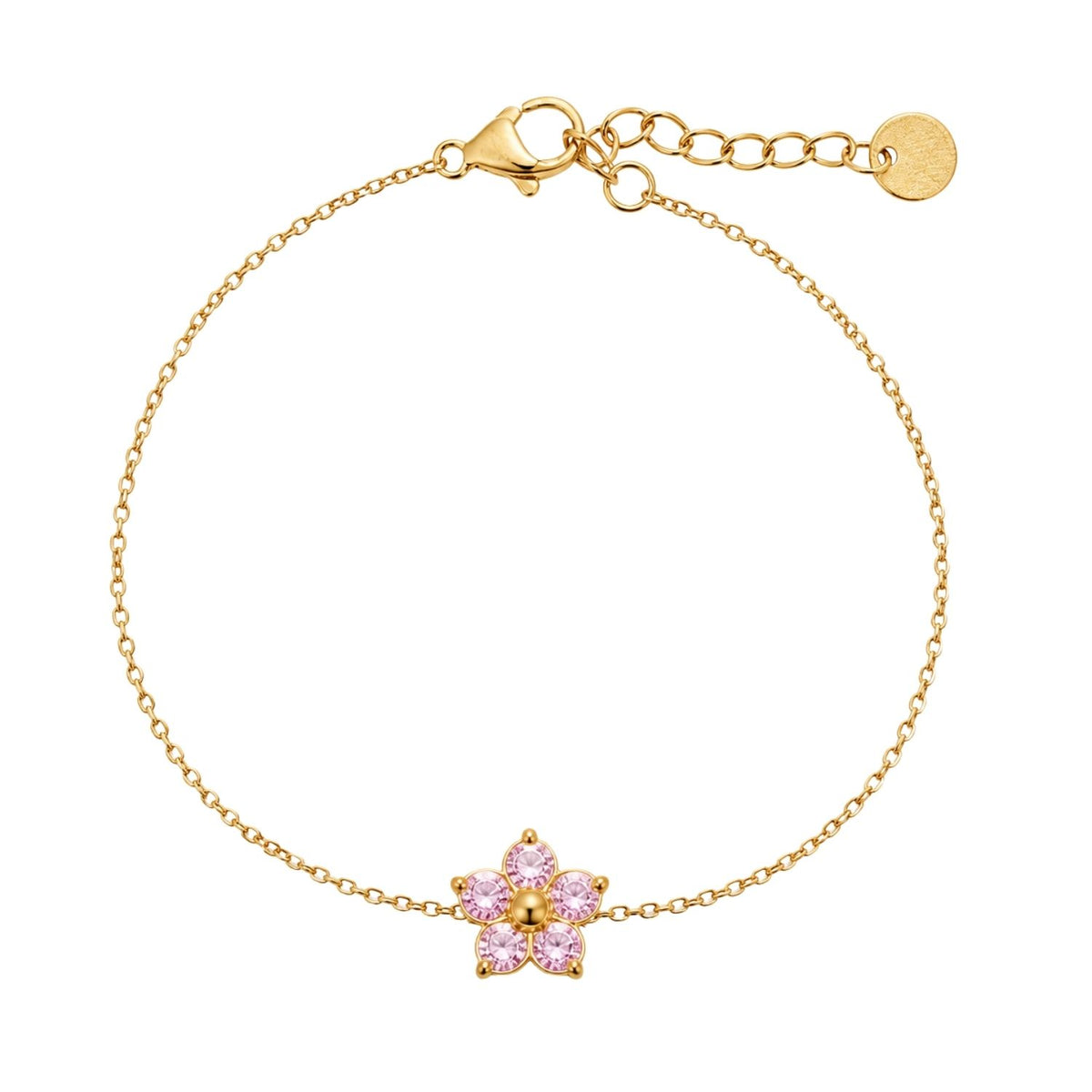 Bratara Placata cu Aur 14k Floare Roz