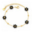 Bratara Placata cu Aur 14k Flori cu Cristale Negre
