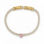 Bratara Placata cu Aur 14k Tennis Inima Roz