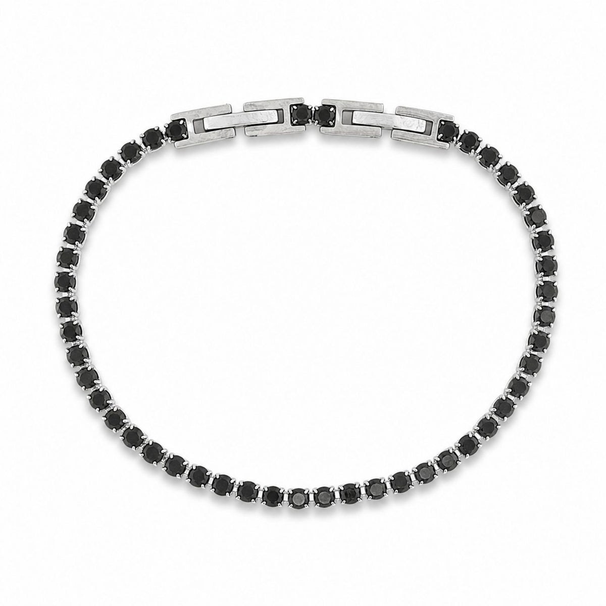 Bratara Tennis cu Pietre Negre 3mm