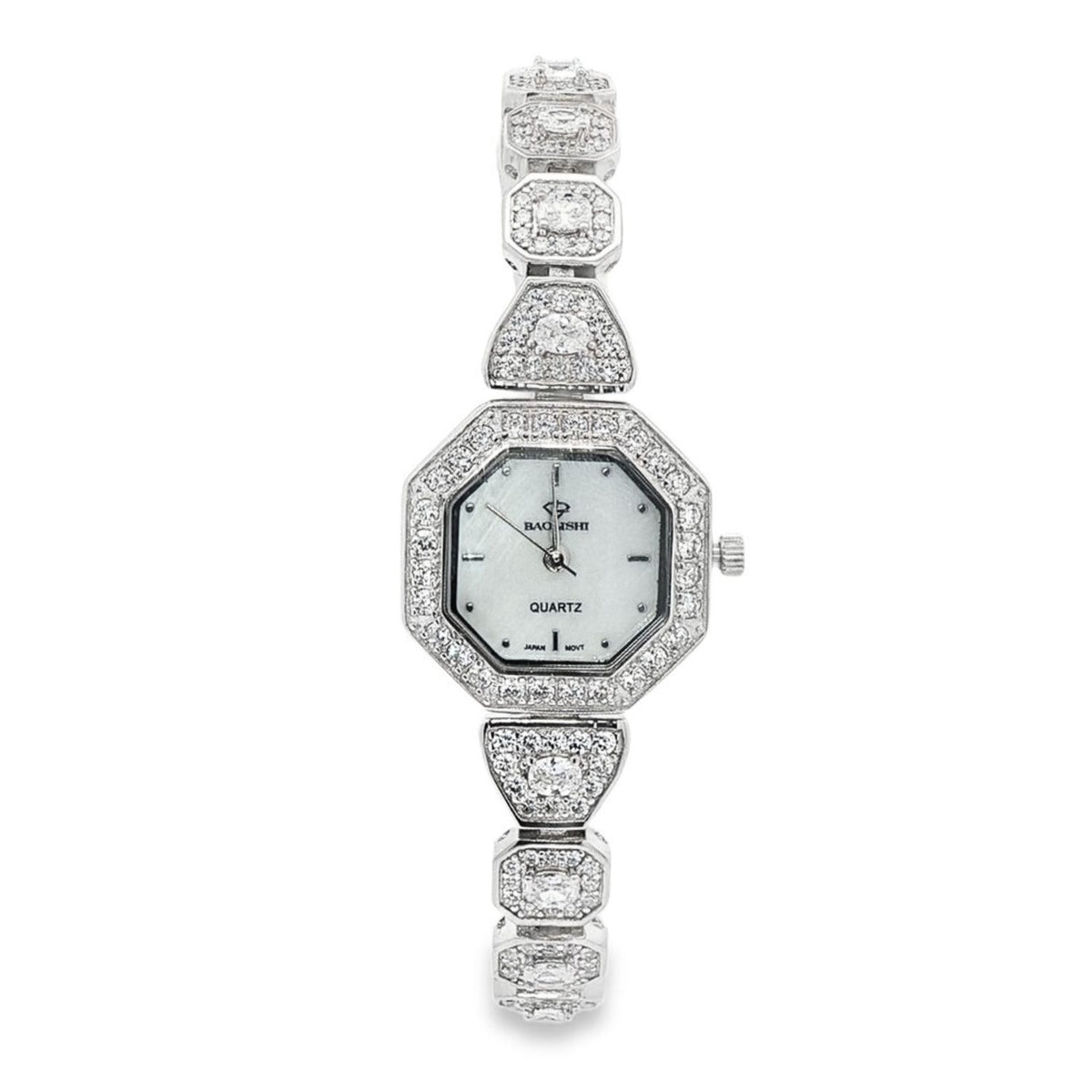 Ceas Argint 23 mm Dama Angelic cu Pietre Albe