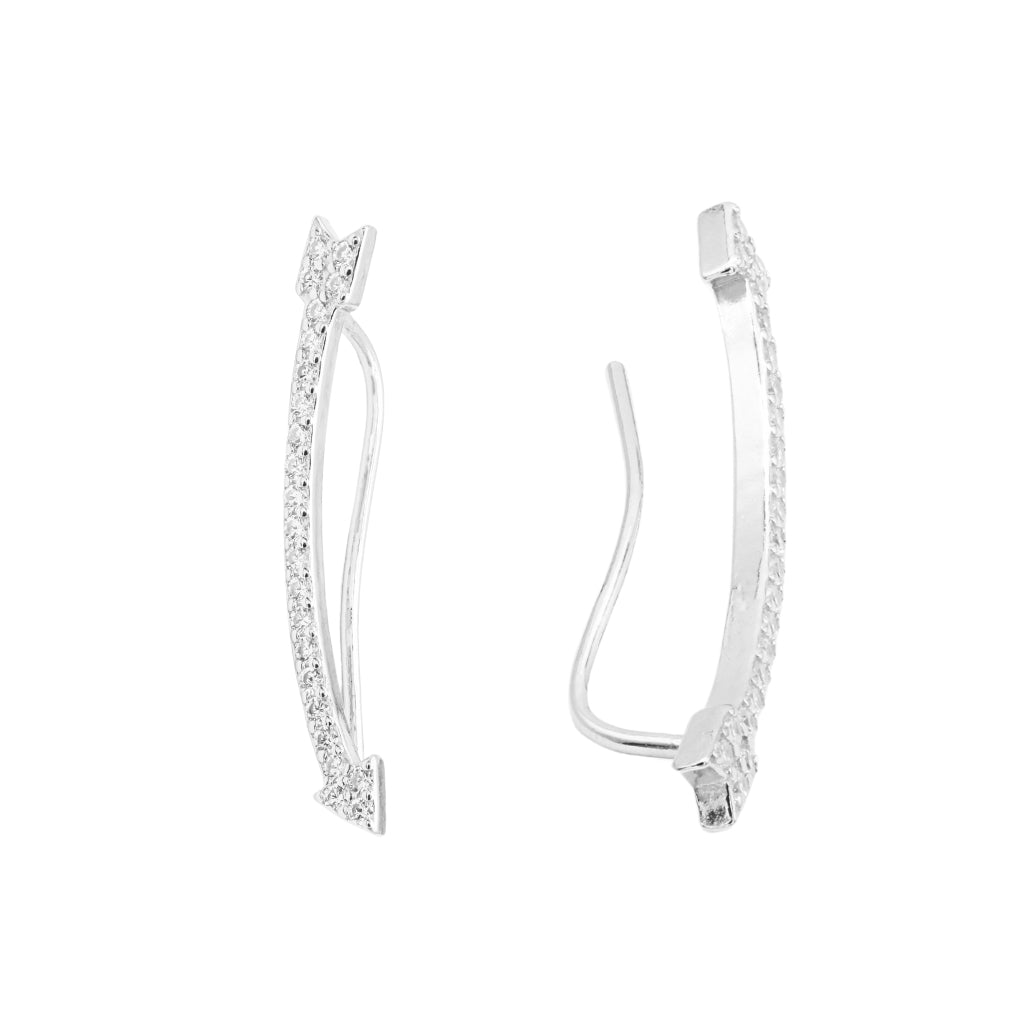 Cercei Argint Ear Climbers Arrow