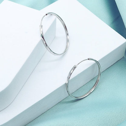 Cercei Argint Geometric Hoops