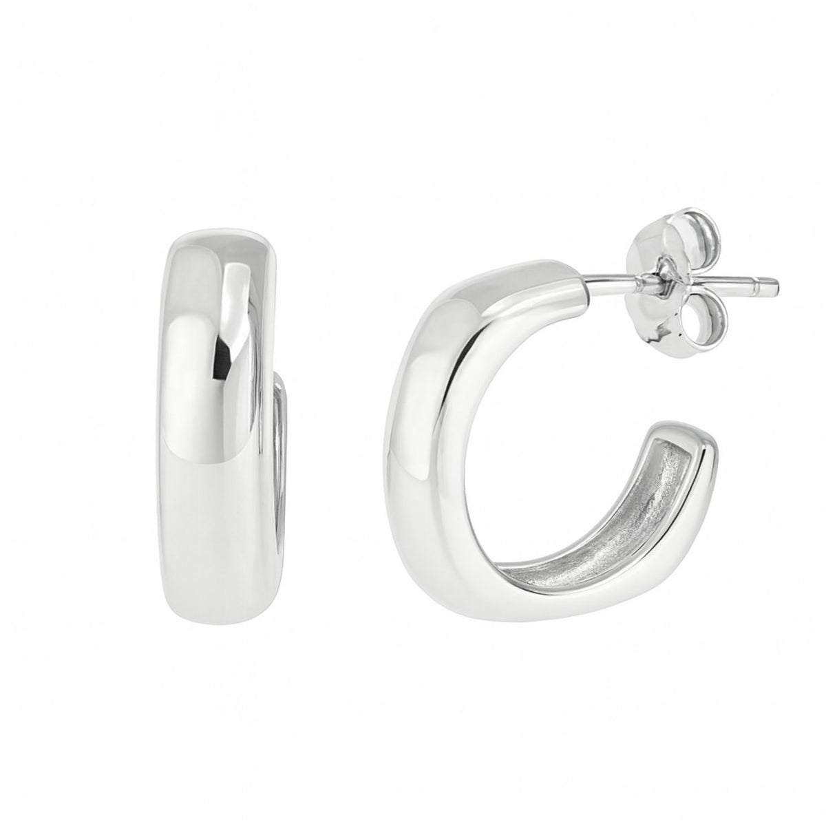 Cercei Argint Geometric Hoop