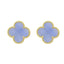 Cercei Argint Placat cu Aur Floare Mov