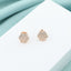 Cercei Argint Placat cu Aur Roz Honeycomb