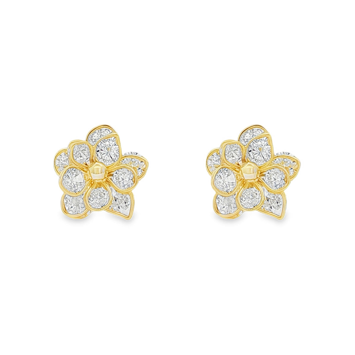 Cercei Argint Placati cu Aur 14k Floare