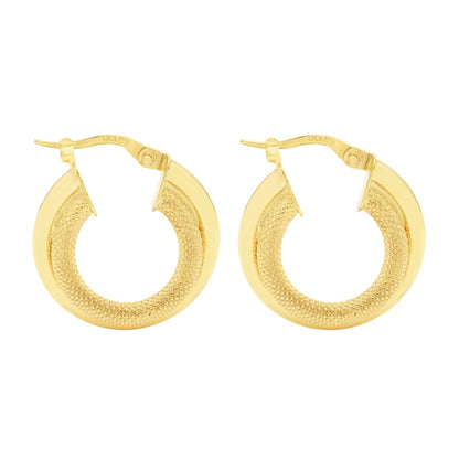 Cercei Aur 14k Double Hoops