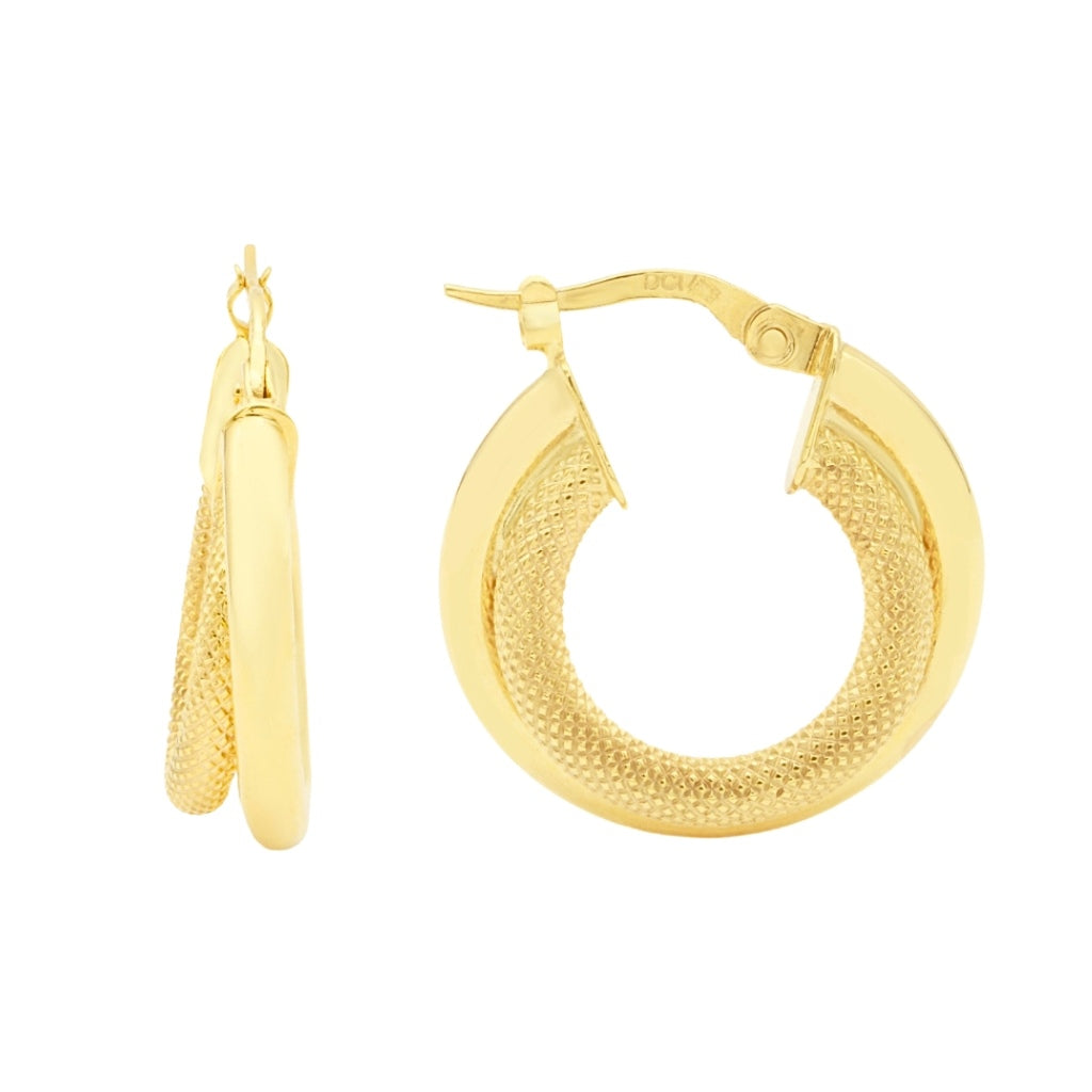 Cercei Aur 14k Double Hoops