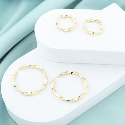 Cercei Aur 14k Creole Ondulate - SORELLY